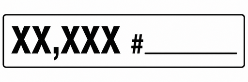 [CVD24-243-XX] CVD24-243-XX - 24"W X 3"H - 1.5" High Letters - XX,XXX # ________ Black on White Decal