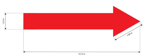 [CVL-10ARW-RED] CVL-10ARW-RED - 10.75"W X 4"H - DieCut Red Arrow Vinyl