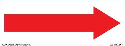 [CVD-114-ARW-R] CVD-114-ARW-R - 10.75"w x 4"h RED ARROW on White Decal