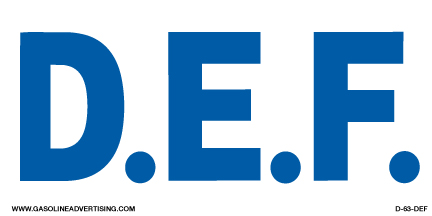 [D-63-DEF] D-63-DEF - 6"W X 3"H - D.E.F. - Blue on White background Decal