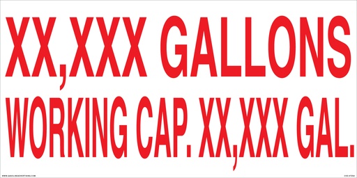[CVD-HTZ50] CVD-HTZ50    AST - 24"W x 12"H - XXX GALLONS WORKING CAP. XXX GAL.... Red on White background Decal